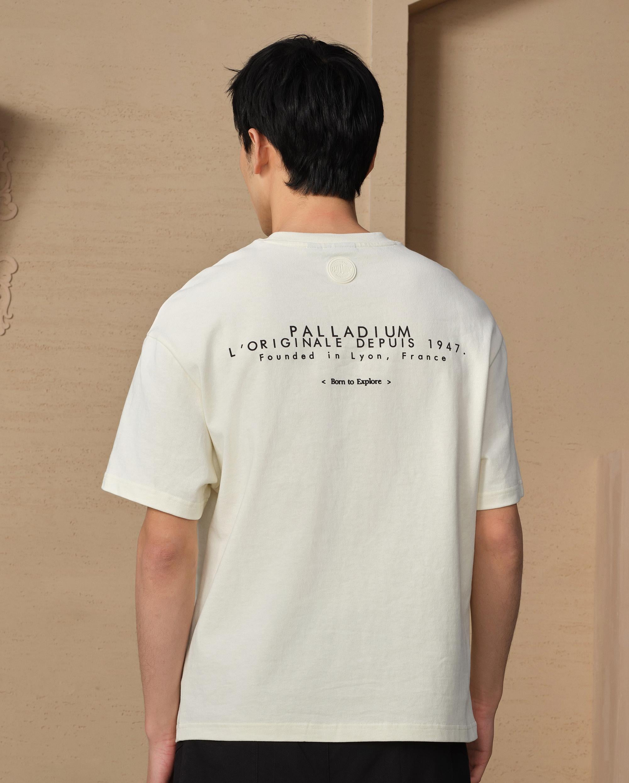 109650-232 | MEN'S IRIS THEME PRINTED LOOSE FIT COTTON T-SHIRT | VANILLA ICE - Image 2