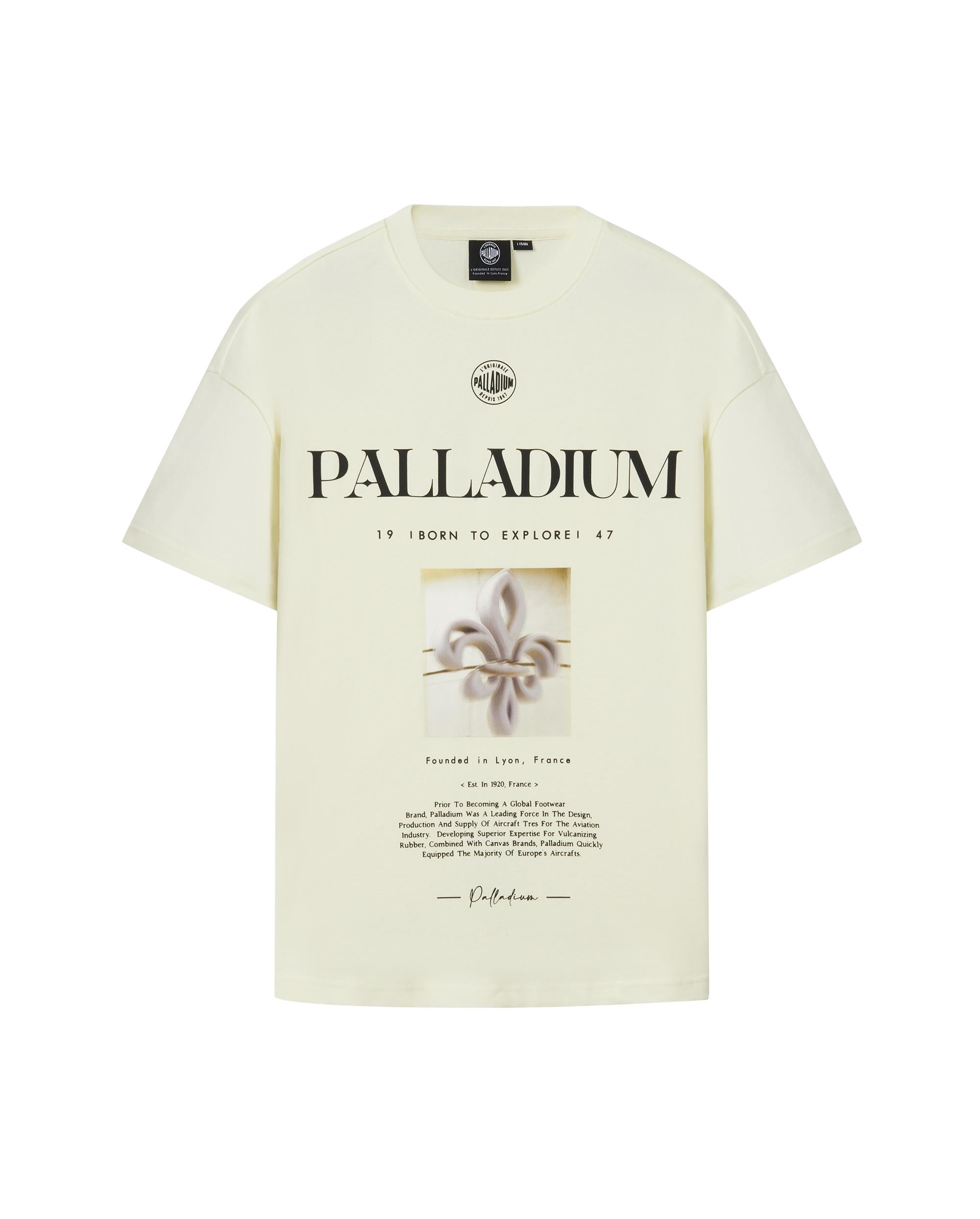 109650-232 | MEN'S IRIS THEME PRINTED LOOSE FIT COTTON T-SHIRT | VANILLA ICE - Image 3