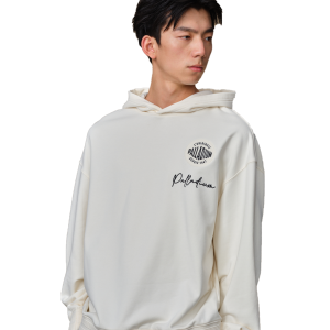 109712-262 | MEN'S PALLADIUM LOGO LOOSE FIT HOODIE | MARSHMALLOW