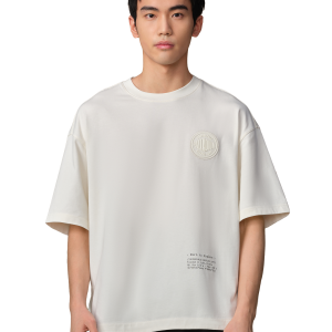 109734-262 | MEN'S PALLADIUM LOGO LOOSE FIT COTTON T-SHIRT | MARSHMALLOW