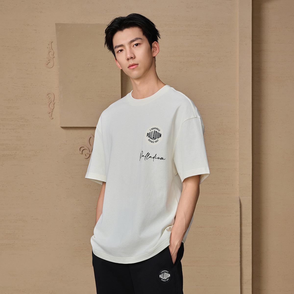 109735-262 | MEN'S VINTAGE PALLADIUM LOGO LOOSE FIT COTTON T-SH | MARSHMALLOW - Image 6