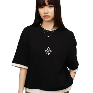 1910439-032 | WOMEN'S IRIS LOGO LAYERED COTTON T-SHIRT | TAP SHOE