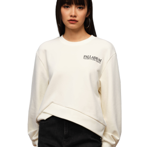 1910443-262 | WOMEN'S PALLADIUM LOGO IRREGULAR HEM SWEATSHIRT | MARSHMALLOW