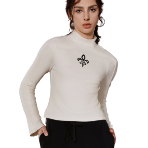 1910513-262 | WOMEN'S IRIS LOGO SLIM-FIT LONG SLEEVES T-SHIRT | MARSHMALLOW
