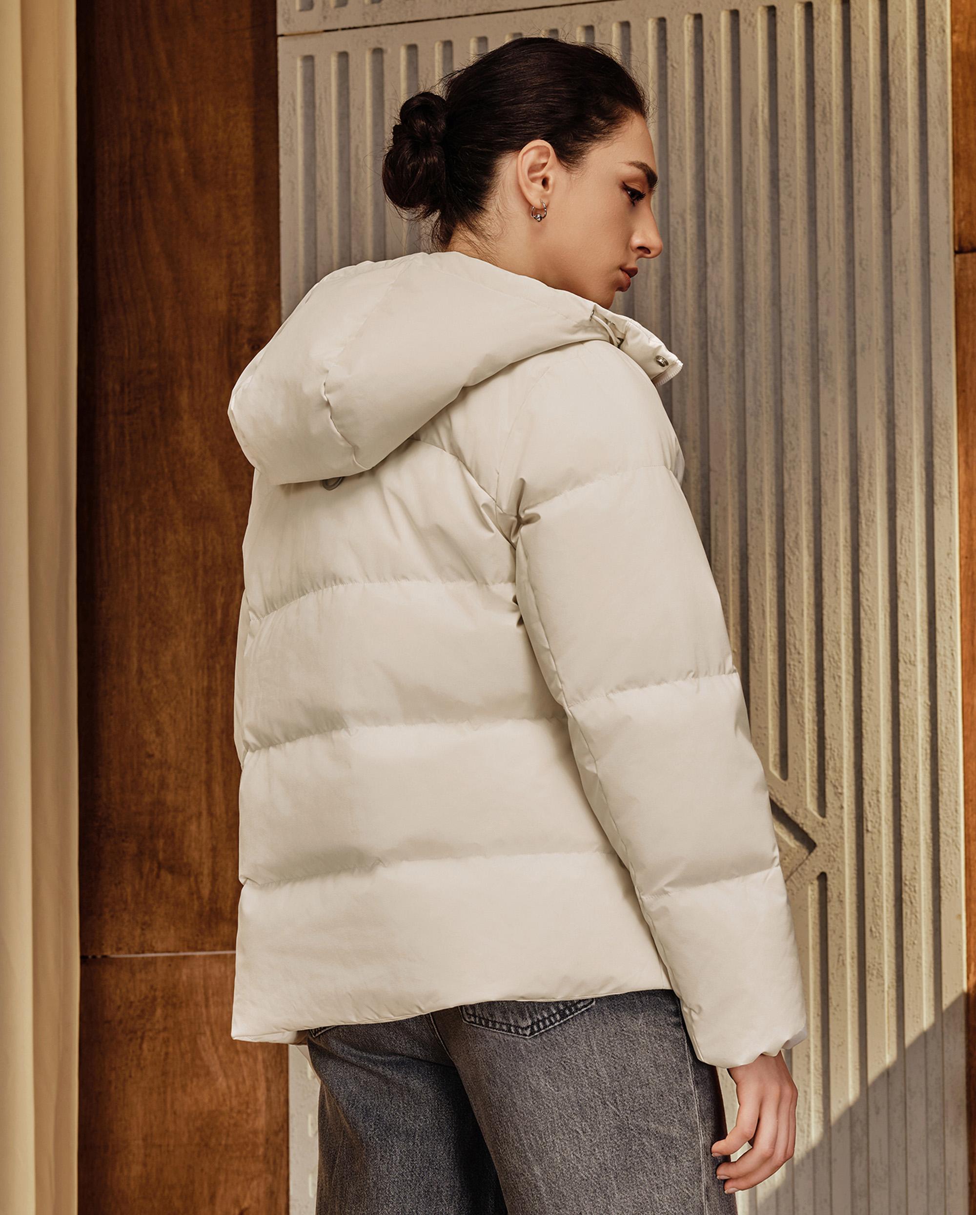 1910525-262 | WOMEN'S PALLADIUM LOGO HOODED DOWN JACKET | MARSHMALLOW - Image 2