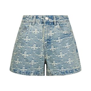1911394-807 | WOMEN'S ALL-OVER IRIS LOGO DENIM SHORTS | DENIM IRIS