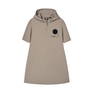 1911403-050 | WOMEN'S LOGO HALF-ZIP LOOSE FIT HOODED DRESS | MOON ROCK