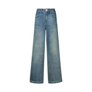 1911427-452 | WOMEN'S WIDED-LEG LIGHT WASH JEANS | MATT GREY BLUE
