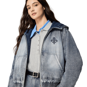 1911914-040 | WOMEN'S IRIS LOGO LOOSE FIT WASHED DENIM JACKET | LEAD