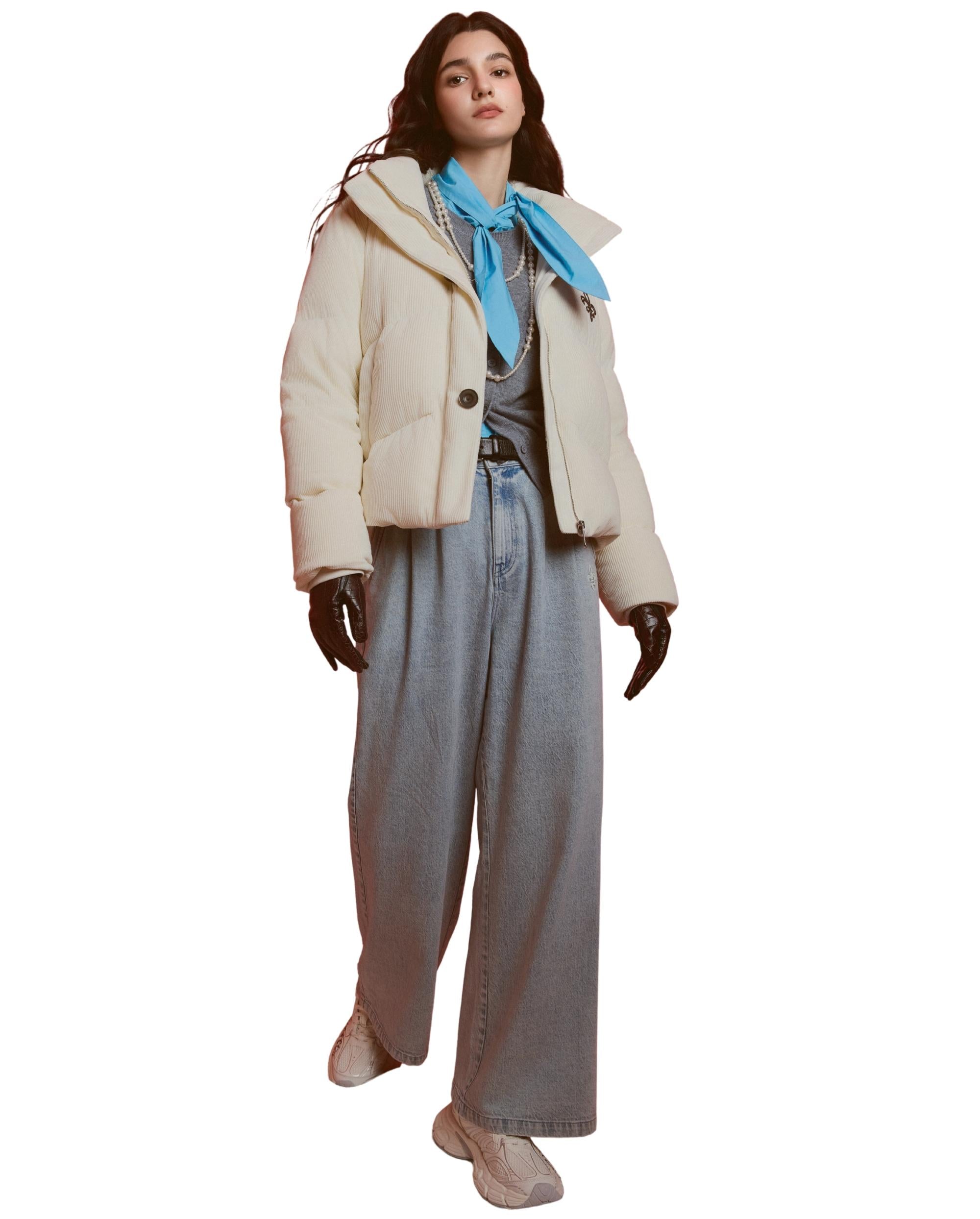 1911933-232 | WOMEN'S IRIS LOGO CORDUROY DOWN JACKET | VANILLA ICE - Image 3