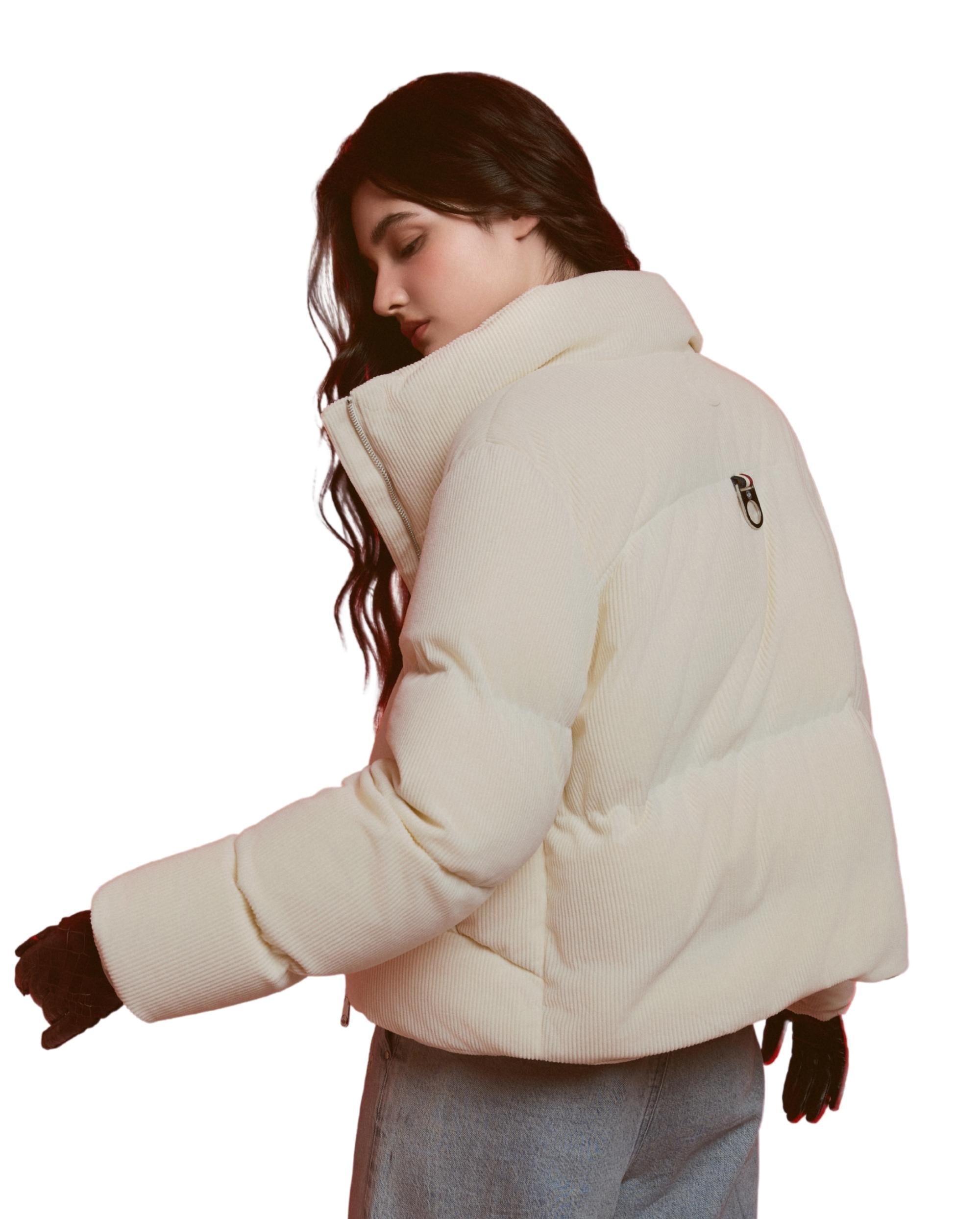 1911933-232 | WOMEN'S IRIS LOGO CORDUROY DOWN JACKET | VANILLA ICE - Image 2
