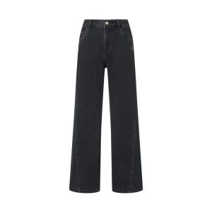 1911957-032 | WOMEN'S IRIS LOGO WIDED-LEG LIGHT WASH JEANS | TAP SHOE
