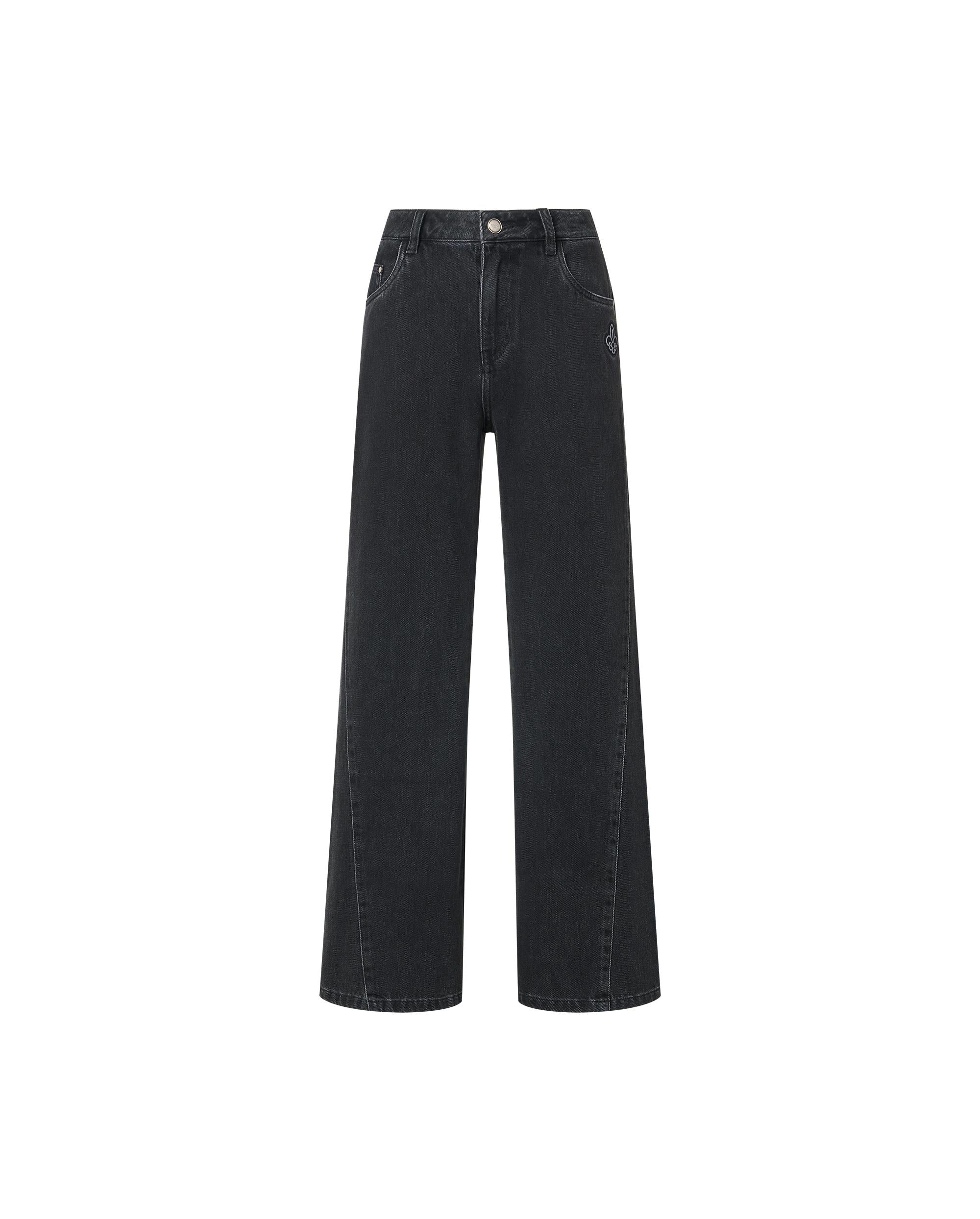 1911957-032 | WOMEN'S IRIS LOGO WIDED-LEG LIGHT WASH JEANS | TAP SHOE