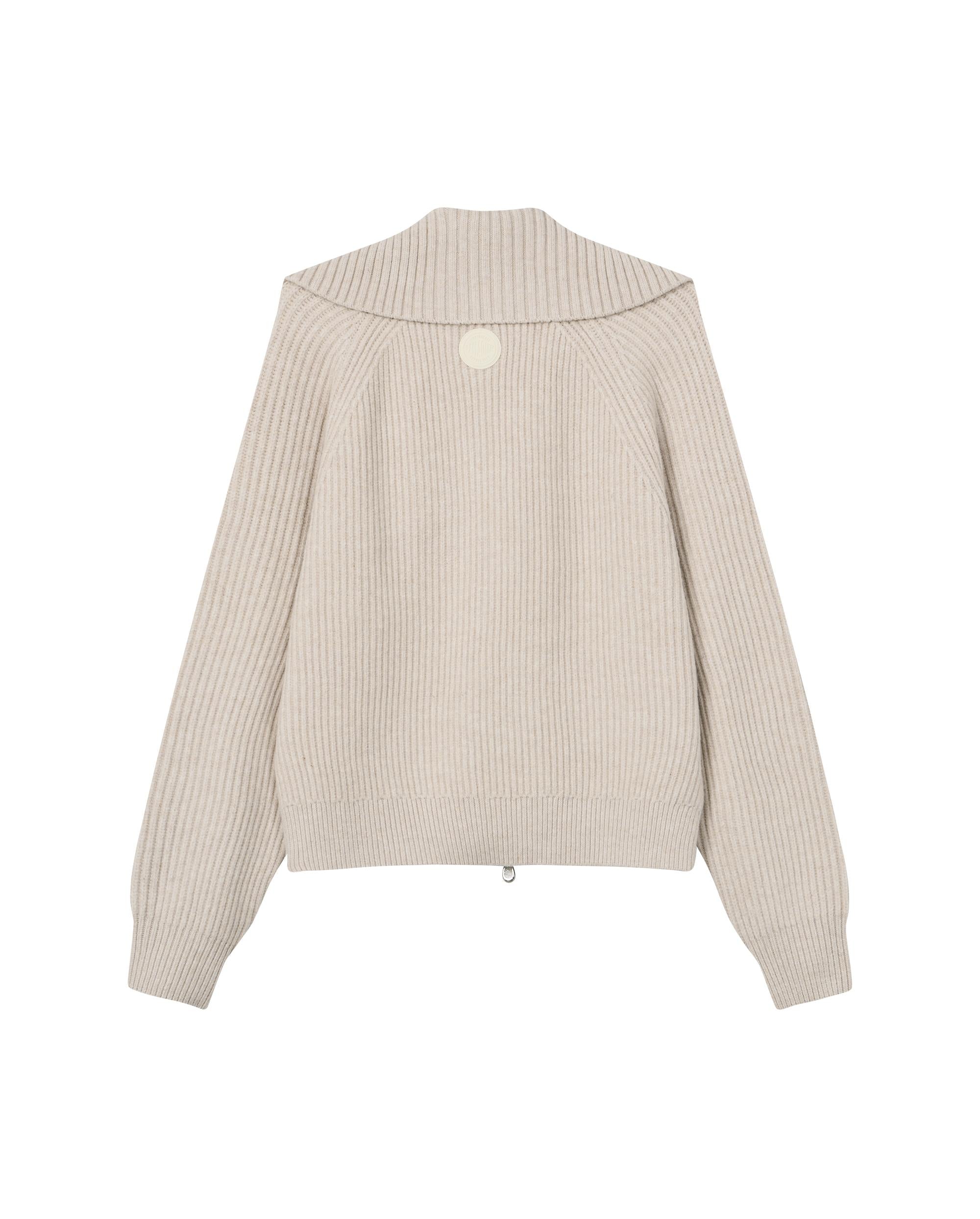 1911985-043 | WOMEN'S IRIS LOGO REVERSIBLE ZIP CARDIGAN | OYSTER GRAY - Image 5