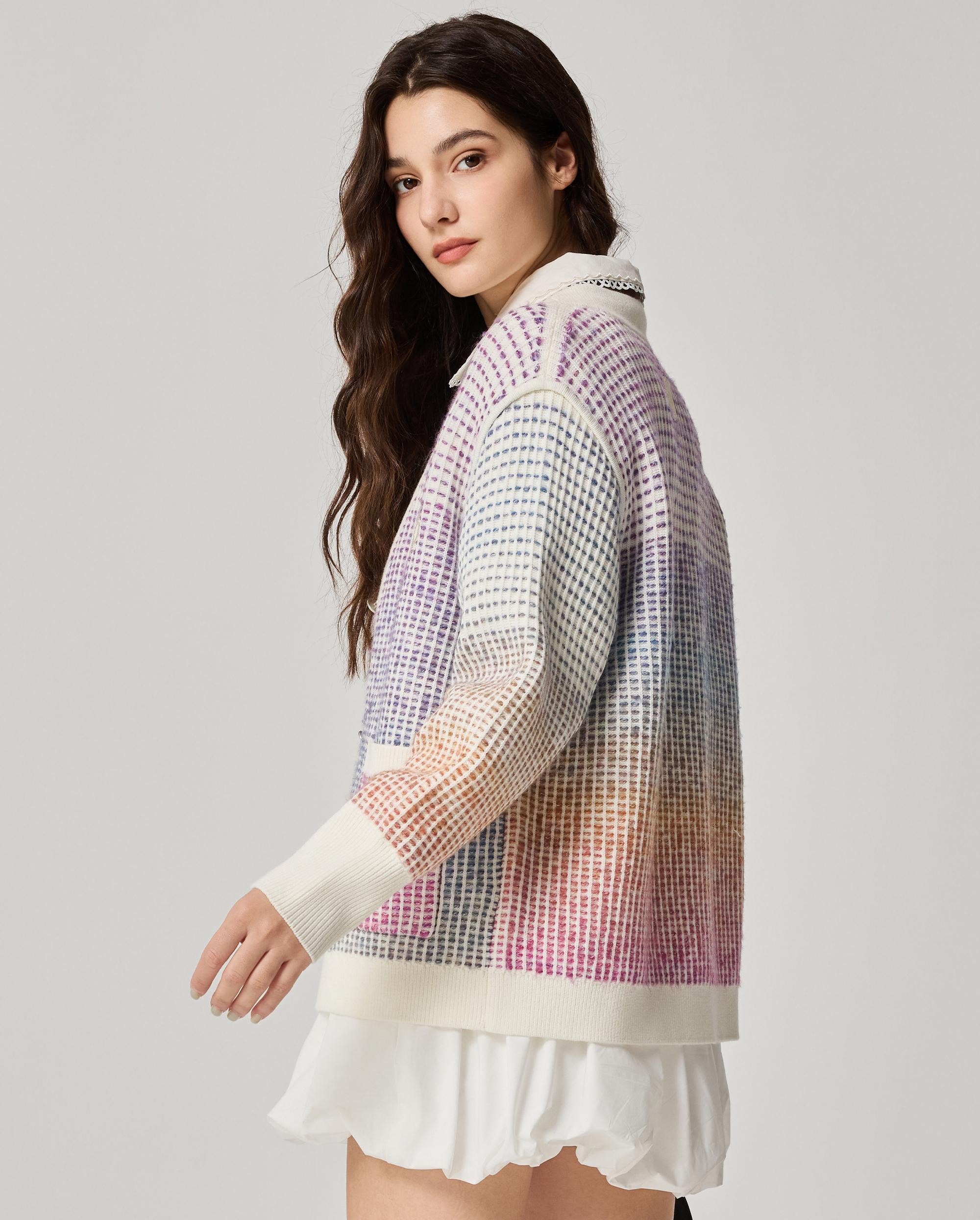 1911990-517 | WOMEN'S IRIS LOGO GRADIENT COLOR CARDIGAN | GRADIENT PL - Image 2