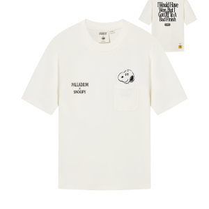 1912436-262 | PALLADIUM X SNOOPY WOMEN'S LOGO COTTON T-SHIRT | MARSHMALLOW