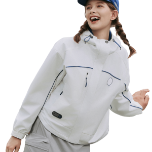 1912695-262 | WOMEN'S PALLADIUM LOGO STRIPED HOODED JACKET | MARSHMALLOW