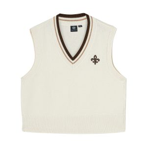 1912831-262 | WOMEN'S IRIS LOGO V-NECK SWEATER VEST | MARSHMALLOW