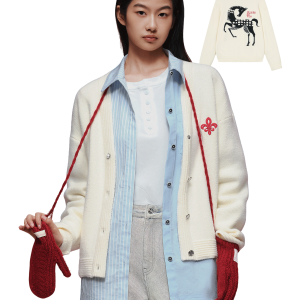1912839-232 | WOMEN'S IRIS LOGO CNY THEME PRINTED CARDIGAN | VANILLA ICE