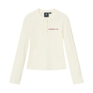 1912845-232 | WOMEN'S CNY THEME HENLEY COLLAR KNITWEAR | VANILLA ICE