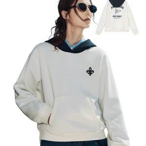 1912857-262 | WOMEN'S IRIS LOGO COLOR BLOCKS HOODIE | MARSHMALLOW