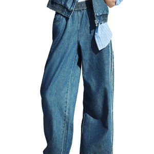 1912873-481 | WOMEN'S VINTAGE SIDE STRIPED WIDE-LEG JEANS | VINTAGE INDIGO
