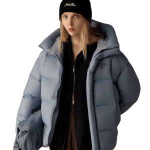 1912901-417 | WOMEN'S IRIS LOGO HOODED DOWN JACKET | RAIN WASHED
