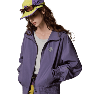 1913588-586 | WOMEN'S LOGO LOOSE FIT SIDE STRIPED HOODED JACKET | CADET