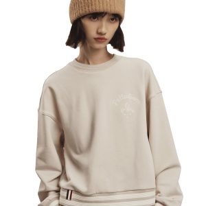 197825-019 | WOMEN'S PALLADIUM LOGO DROPPED SHOULDERS SWEATSHIR | PUMICE STONE