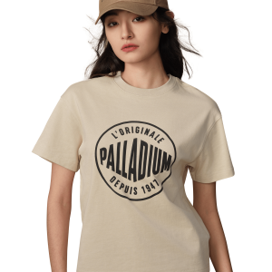 199740-043 | WOMEN'S PALLADIUM LOGO COTTON T-SHIRT | OYSTER GRAY