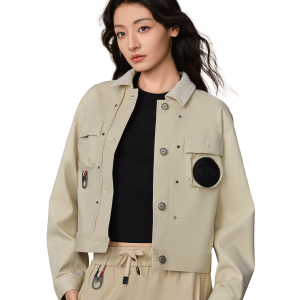 199752-043 | WOMEN'S PALLADIUM LOGO CARGO JACKET | OYSTER GRAY