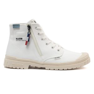 74407-186-M | UNISEX SP20 HI TECH OUTZIP HIGH-TOP SHOES SNEAKERS | STAR WHT/ALMND MLK