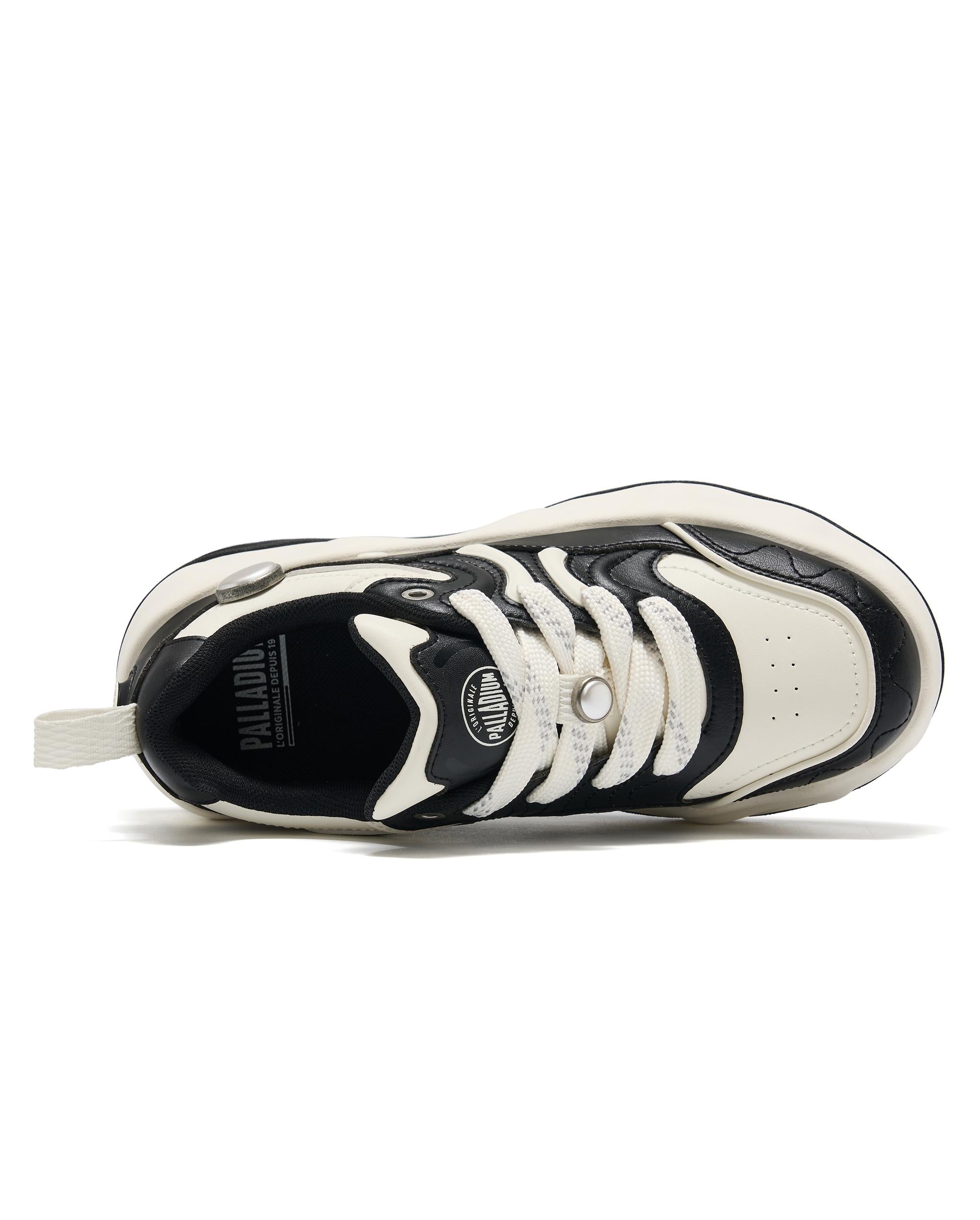 94845-009-M | WOMEN'S PALLAPEARL CHUNKY SNEAKERS | BK/WT/WT - Image 4