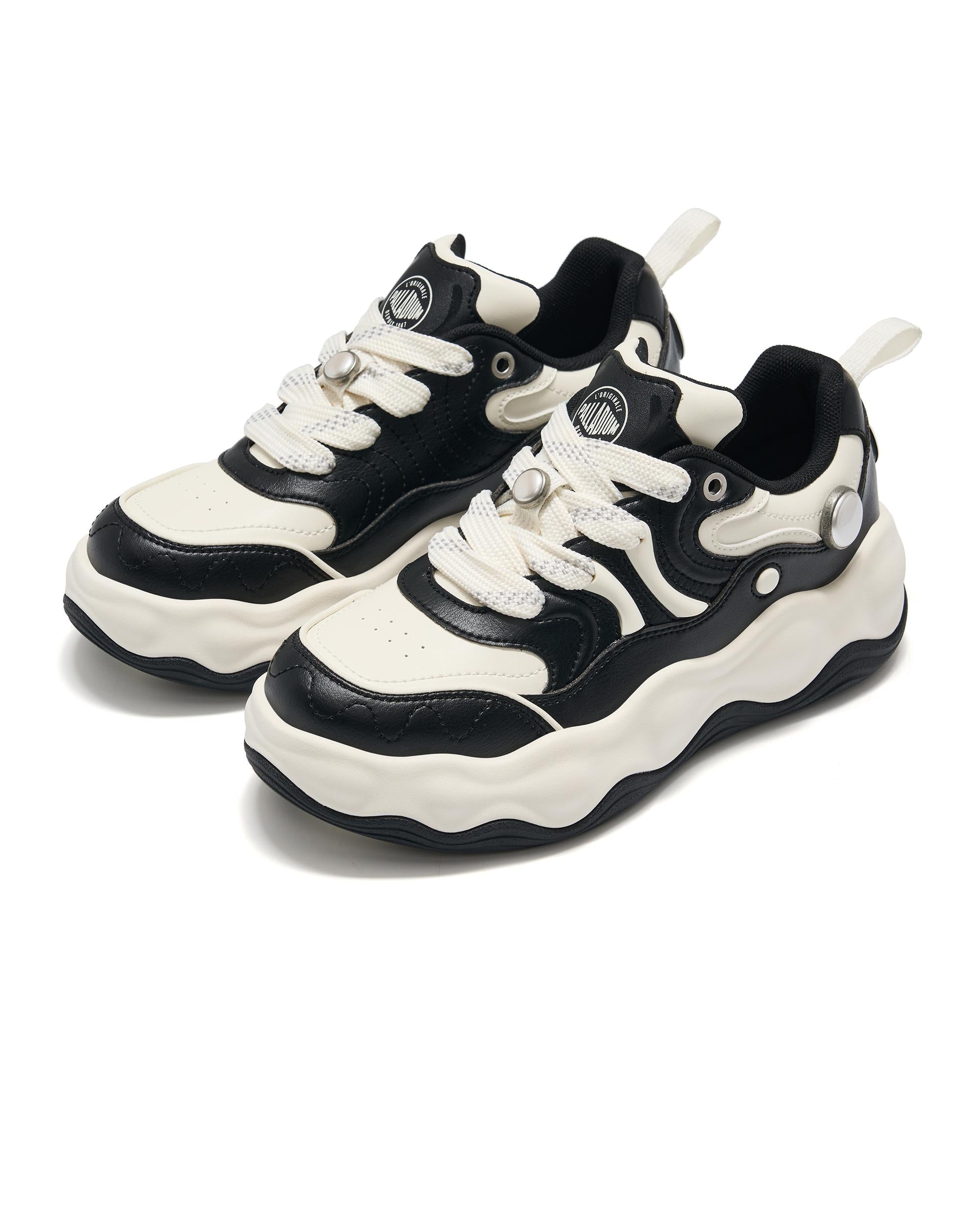 94845-009-M | WOMEN'S PALLAPEARL CHUNKY SNEAKERS | BK/WT/WT - Image 2