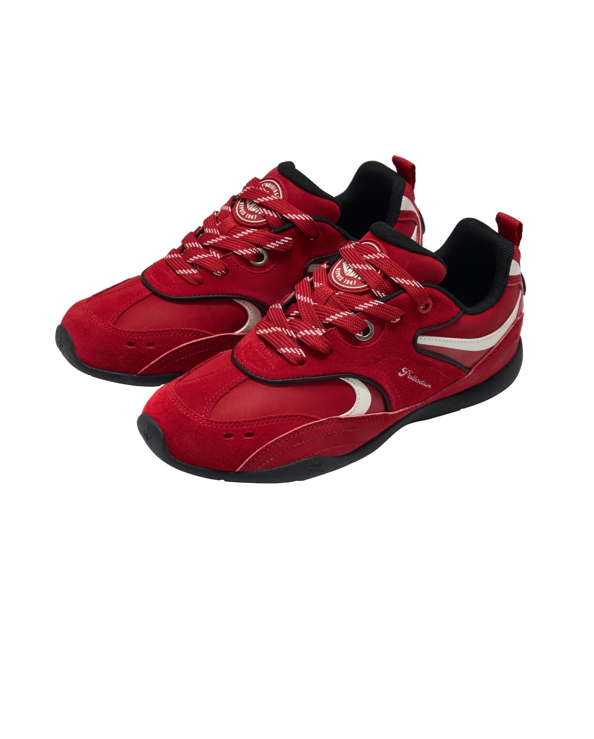 94911-603-M | WOMEN'S PALLARACE SUEDE SNEAKERS | RED/BLACK - Image 2