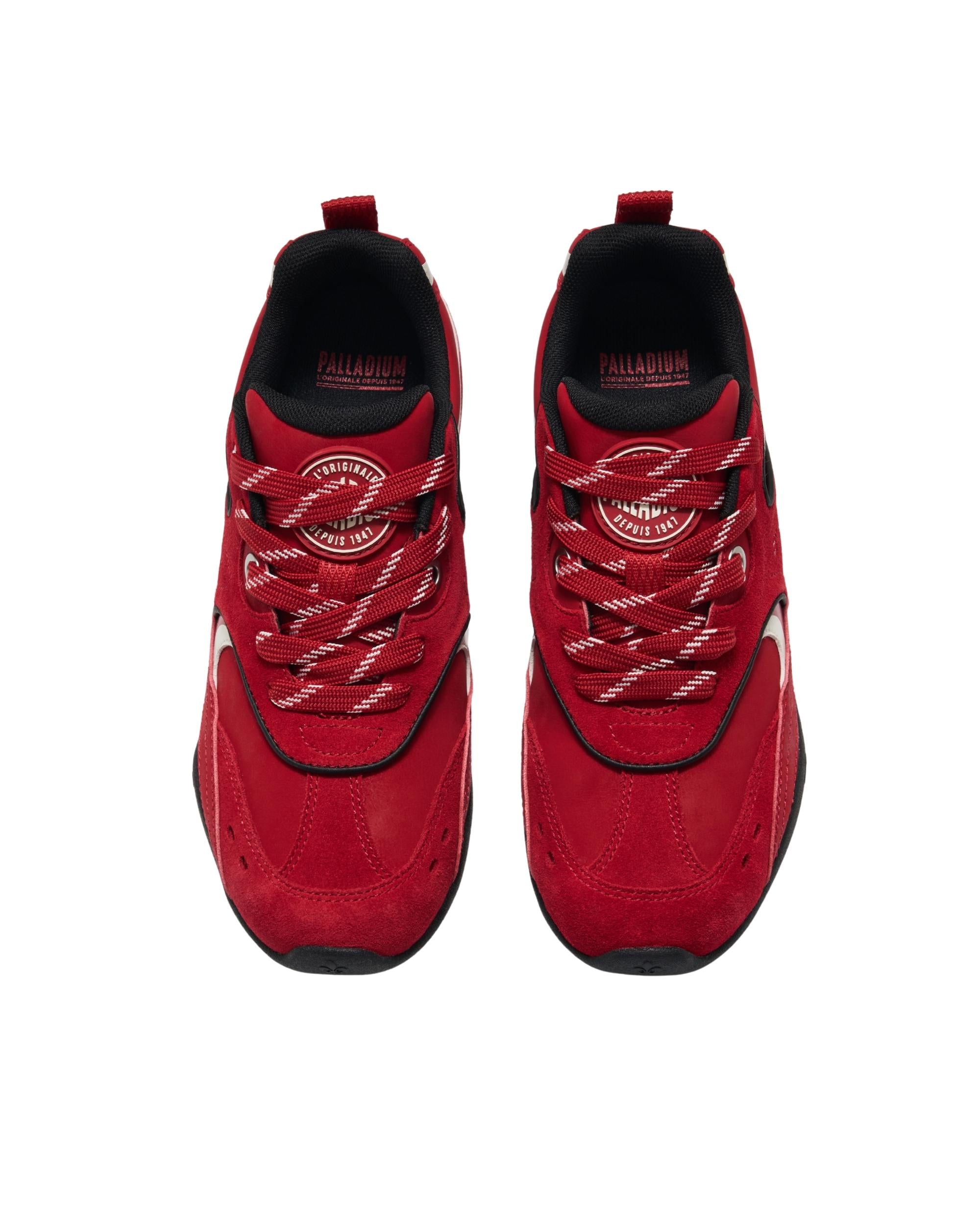 94911-603-M | WOMEN'S PALLARACE SUEDE SNEAKERS | RED/BLACK - Image 3